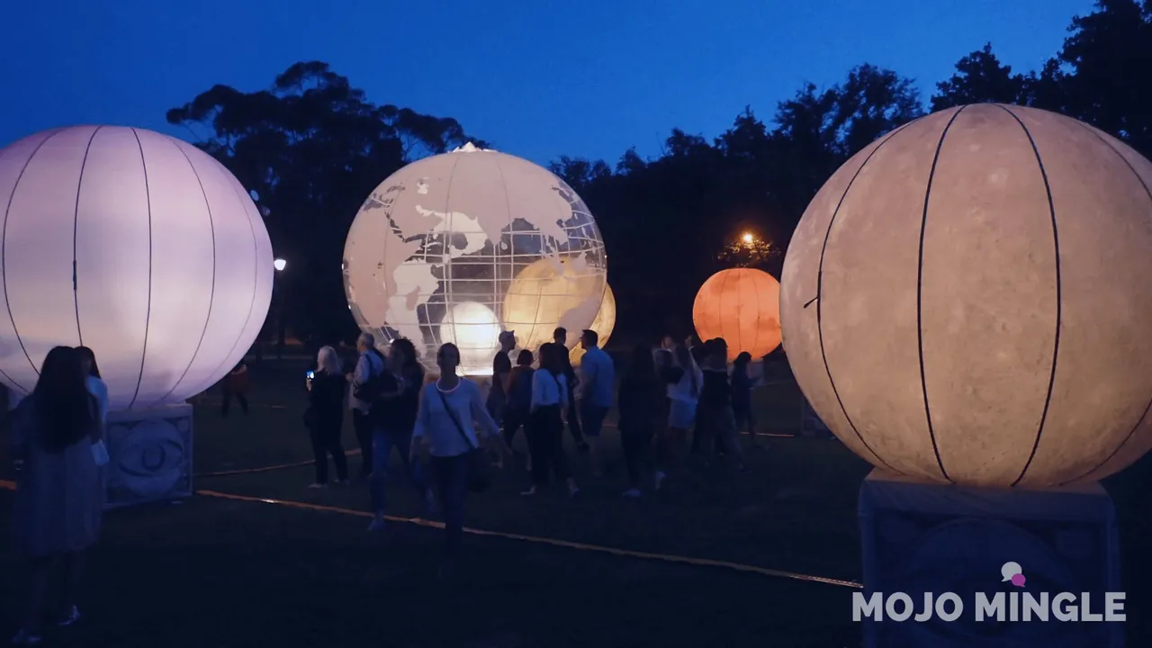 Singles at an evening lantern festival